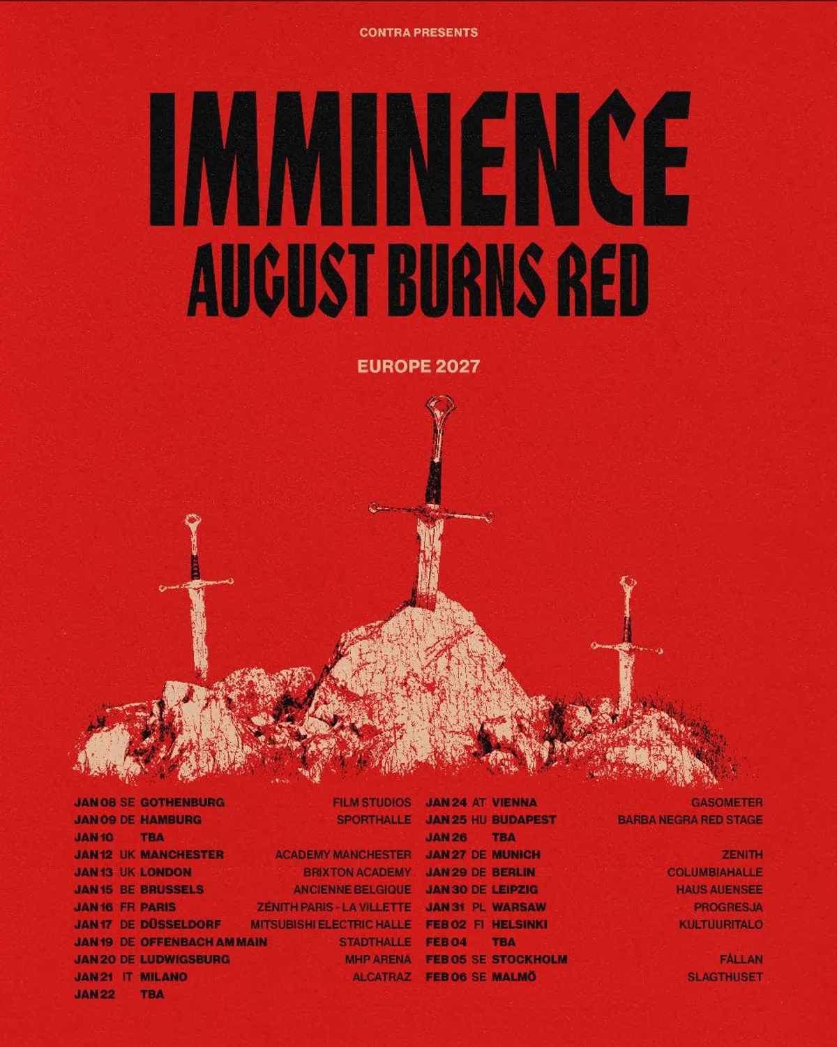 Imminence 2026 concert poster